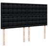 vidaXL Cama box spring con colch&oacute;n tela negro 200x200 cm