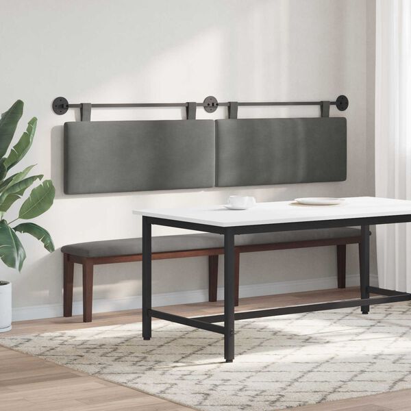 vidaXL Cabecera Colgante Liso Gris oscuro 210 x 55 x 5 cm Tela de Pana