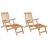 vidaXL Silla de Deck Plegable 2 pcs Natural Madera de teca maciza