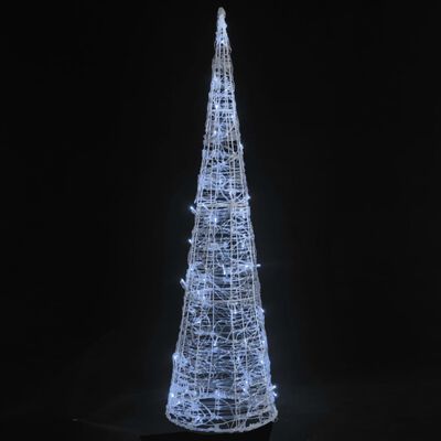 vidaXL Pirámide decorativa cono acrílico luces LED blanco frío 120 cm
