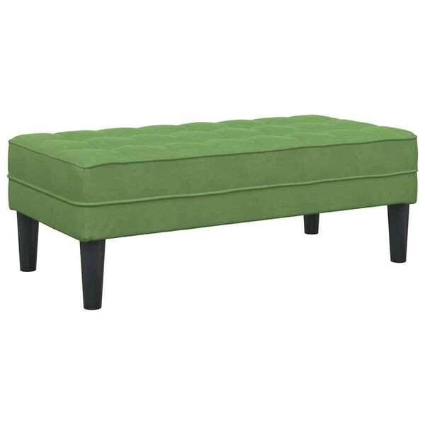 vidaXL Banco con coj&iacute;n Verde claro 113 x 57 x 39 cm Terciopelo