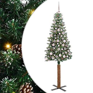 vidaXL &Aacute;rbol de Navidad Delgado con 300 LED con soporte Verde 180 cm