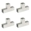 vidaXL Conectores de postes en T 4 uds metal galvanizado 71x71 mm