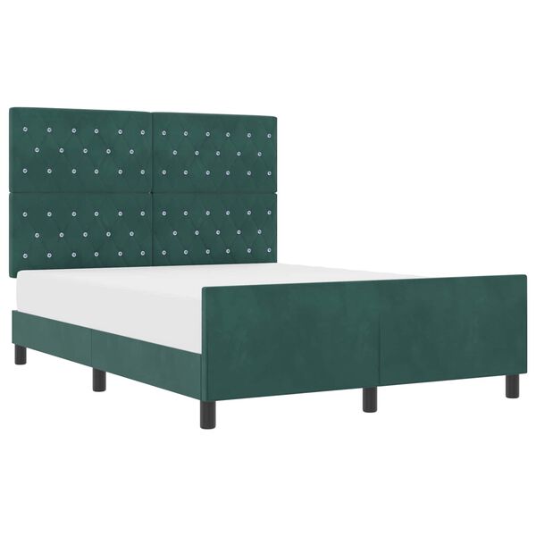 vidaXL Cama tipo Box Spring Verde oscuro 140 x 200 cm Terciopelo