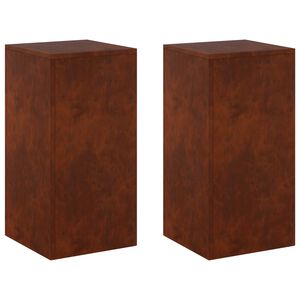 vidaXL Soporte de plantas 2 pcs Oxidado 30 x 30 x 60 cm Acero oxidado