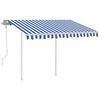 vidaXL Toldo manual retr&aacute;ctil con LED azul y blanco 3x2,5 m