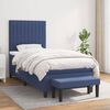 vidaXL Cama box spring con colch&oacute;n tela azul 100x200 cm