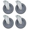 vidaXL Ruedas giratorias con agujero pasador 4 unidades 125 mm