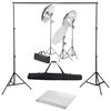 vidaXL Kit de estudio fotogr&aacute;fico con set de luces y fondo