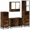 vidaXL Set de muebles ba&ntilde;o 4 pzas madera contrachapada roble ahumado