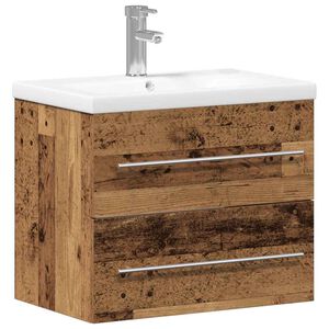 vidaXL Gabinete de Lavabo para Ba&ntilde;o con caj&oacute;n 2 pcs Madera Vieja