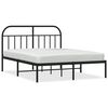vidaXL Estructura cama sin colch&oacute;n con cabecero metal negro 150x200 cm