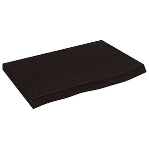 vidaXL Estante pared madera roble tratada marr&oacute;n oscuro 60x40x(2-4) cm