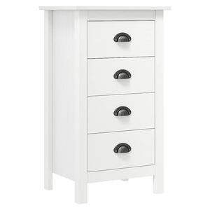 vidaXL Mesita de noche Hill madera maciza de pino blanco 46x35x49,5 cm