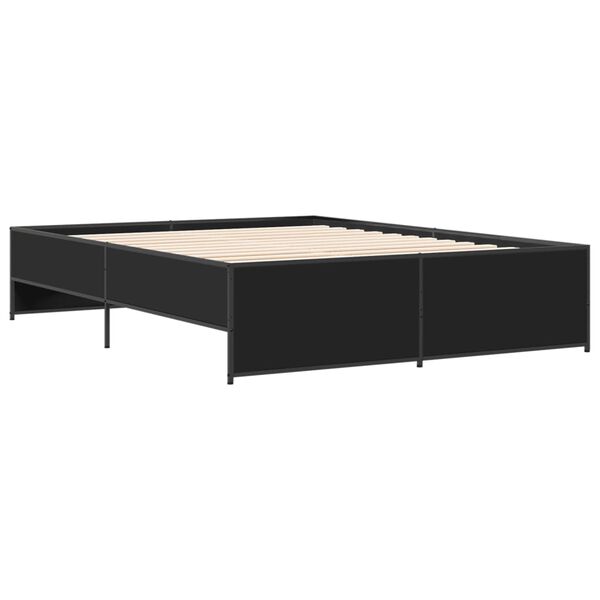 vidaXL Estructura de cama madera de ingeniería y metal negro 150x200cm