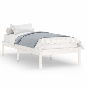 vidaXL Estructura de cama sin colch&oacute;n madera maciza blanco 90x200 cm