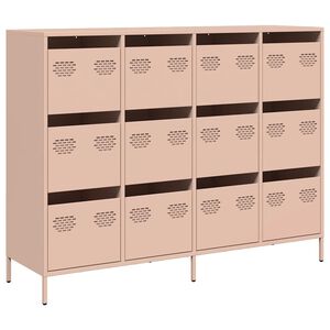 vidaXL Aparador de acero laminado en fr&iacute;o rosa 135x39x103,5 cm