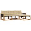 vidaXL Conjunto de sof&aacute;s de exterior 4 uds. Natural y Beige