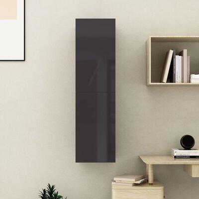 vidaXL Mueble TV madera contrachapada gris brillante 30,5x30x110 cm