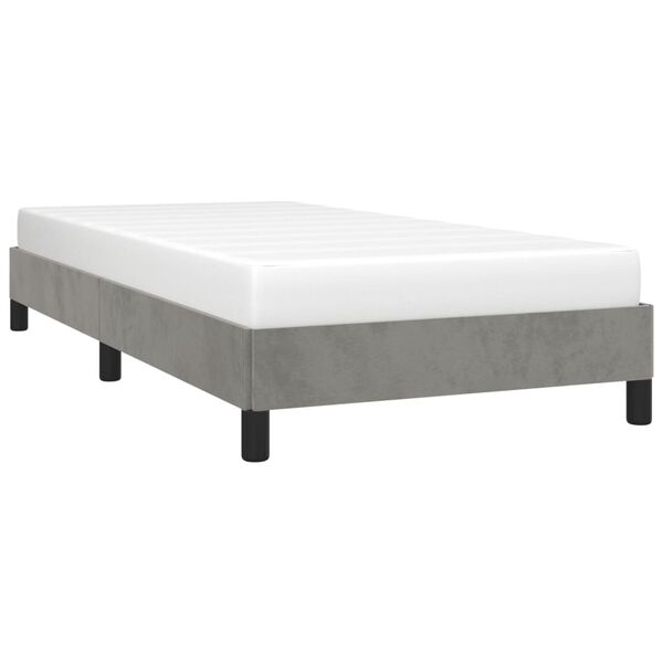 vidaXL Estructura de cama sin colchón terciopelo gris claro 90x190 cm