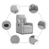 vidaXL Sill&oacute;n reclinable de tela gris nube