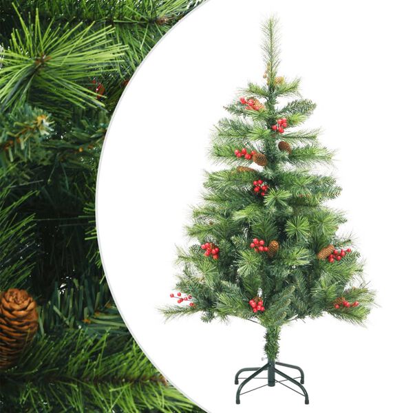 vidaXL &Aacute;rbol de Navidad artificial con pi&ntilde;as y bayas 150 cm