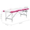 vidaXL Camilla de masaje plegable 4 zonas aluminio blanco y rosa