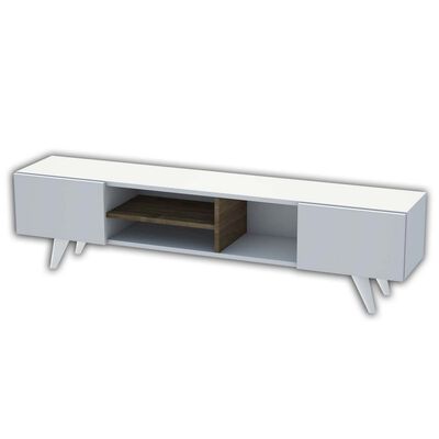 Homemania Mueble para TV Dore blanco y nogal 160x29,7x40,6 cm