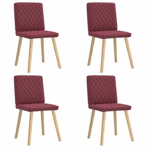 vidaXL Sillas de comedor 4 unidades tela rojo tinto