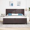 vidaXL Cama Box Spring LED con colch&oacute;n Marr&oacute;n Oscuro 200 x 200 cm tela