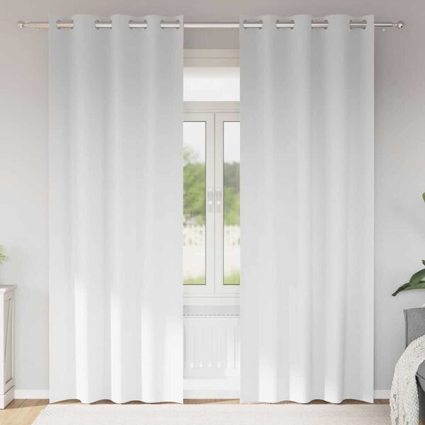 vidaXL Cortinas Opacas con Anillas 2 pcs Puro 260 x 140 cm Poli&eacute;ster