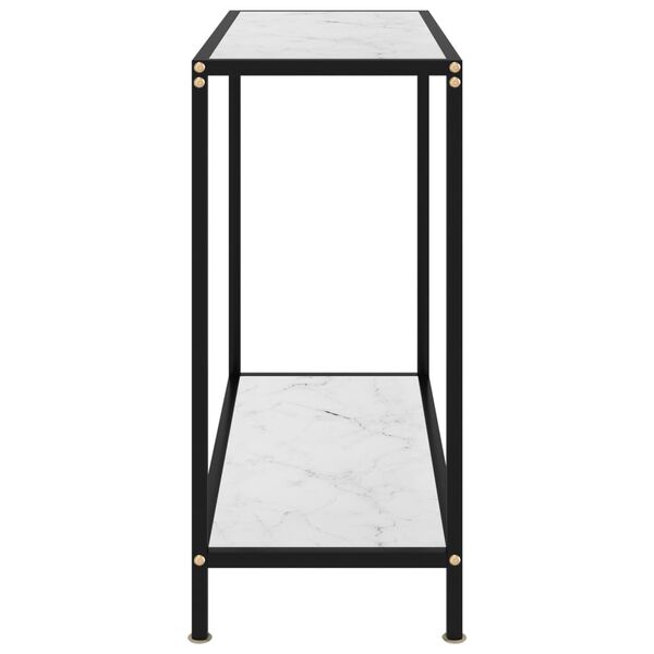 vidaXL Mesa de consola blanco vidrio templado 80x35x75 cm