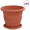vidaXL Macetas 24 pcs Rojo Ladrillo &Oslash; 26 x 21.5 cm Pl&aacute;stico