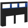vidaXL Cabecero de cama con LED roble negro 140x17x102 cm