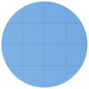 vidaXL Tapete para piscina 16 uds. &Oslash; 235 cm Redondo Espuma EVA Azul