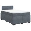 vidaXL Cama box spring con colch&oacute;n terciopelo gris oscuro 120x200 cm