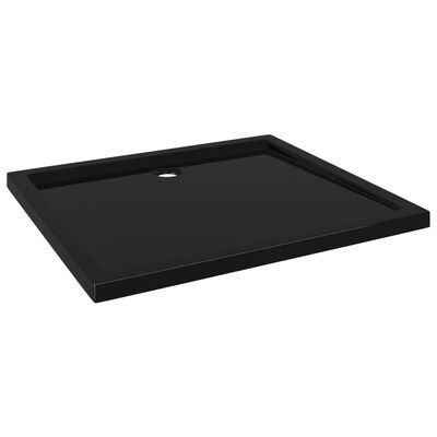 vidaXL Plato de ducha rectangular negro ABS 80x90 cm