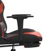 vidaXL Silla gaming de masaje y reposapi&eacute;s cuero sint&eacute;tico negro rojo