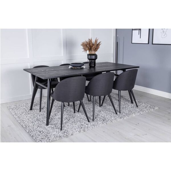 Venture Home Sillas de comedor 2 uds Velvet poli&eacute;ster negro