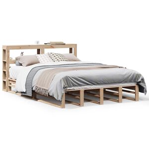 vidaXL Estructura de cama sin colch&oacute;n madera de pino blanco 150x200 cm