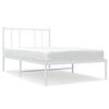 vidaXL Estructura cama sin colch&oacute;n con cabecero metal blanco 75x190 cm