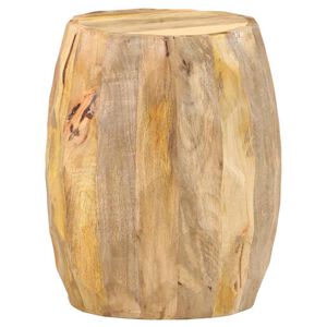 vidaXL Taburete en forma de tambor madera maciza de mango