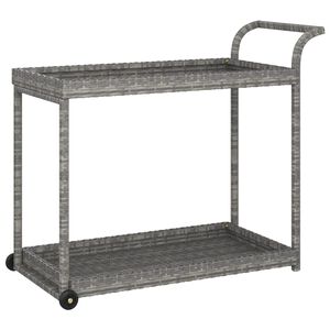vidaXL Carrito de bar rat&aacute;n sint&eacute;tico gris 100x45x83 cm