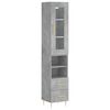 vidaXL Aparador de madera contrachapada gris hormig&oacute;n 34,5x34x180 cm