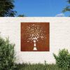 vidaXL Adorno de pared de jard&iacute;n acero corten dise&ntilde;o &aacute;rbol 55x55 cm
