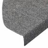 vidaXL Alfombrilla autoadhesiva de escalera 15 uds gris 65x22,5x3,5 cm