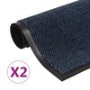 vidaXL Alfombras de entrada rectangulares de nudo 2 uds azul 80x120 cm