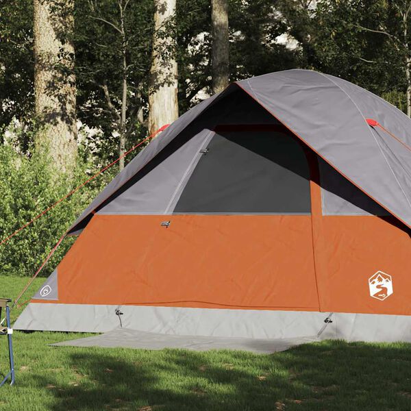 vidaXL Tienda familiar con cúpula para 6 personas impermeable naranja