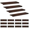 vidaXL Alfombras para escalones 16 uds. 90 x 30 x 2 cm Marr&oacute;n Oscuro