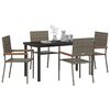vidaXL Conjunto de Comedor de Jard&iacute;n 5 pcs Gris rat&aacute;n sint&eacute;tico